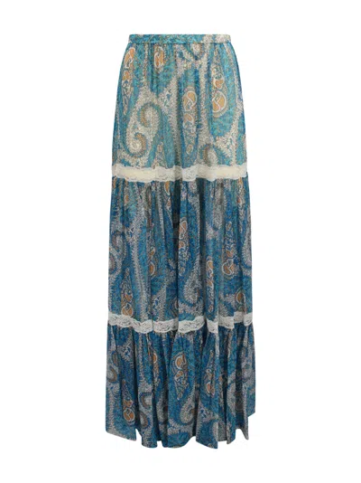 Etro Long Paisley Print Skirt In Multi