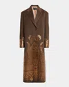 Etro Dark Brown Coat With Laminated Print In Dk Brown