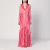Etro Printed Twisted Silk Maxi Dress In Pink