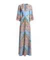 Etro Multicolor Long Dress With All-over Paisley Print And V-neck In Silk Woman In Multicolor