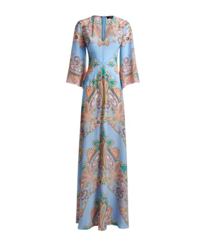 ETRO ETRO PAISLEY V-NECK MAXI DRESS