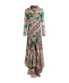 Etro Floral Paisley Silk Organza Maxi Shirtdress In Multi