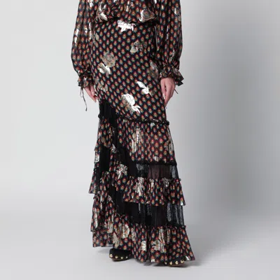 Etro Floral Pattern Dress Long Sleeves Ruffles In Multi