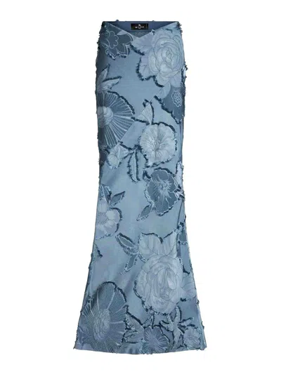 Etro Long Skirts Woman In Light Blue