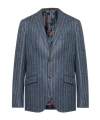 Etro Classic Pinstripe Blazer In Tailored Style In Blue