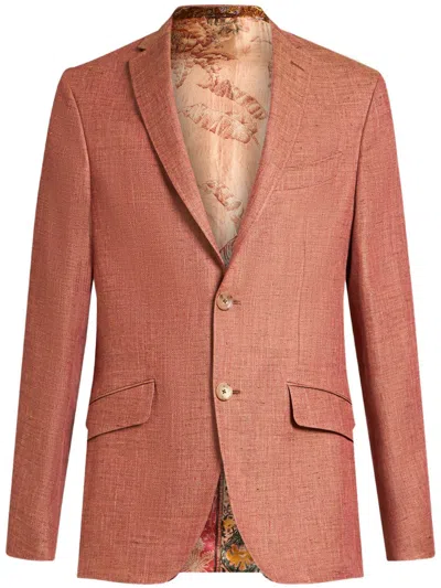 Etro Long Sleeve Blazer In Red