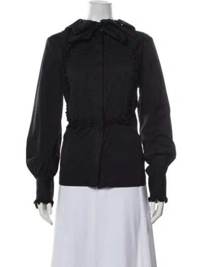 Pre-owned Etro Long Sleeve Blouse In Black
