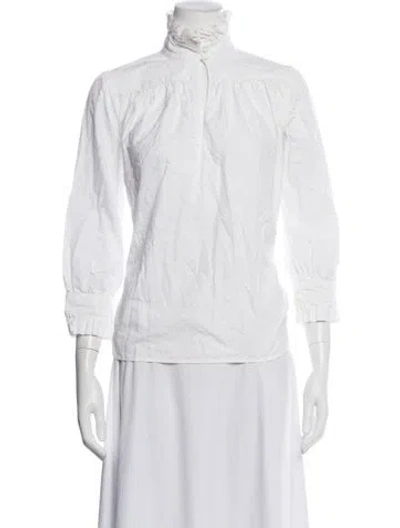 Pre-owned Etro Long Sleeve Blouse In Neutrals/white