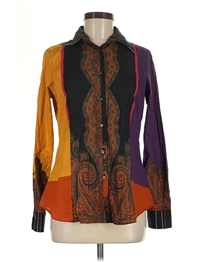 Pre-owned Etro Long Sleeve Blouse In Orange