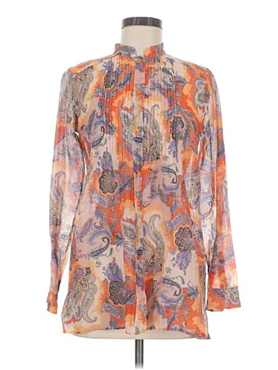 Pre-owned Etro Long Sleeve Blouse In Orange