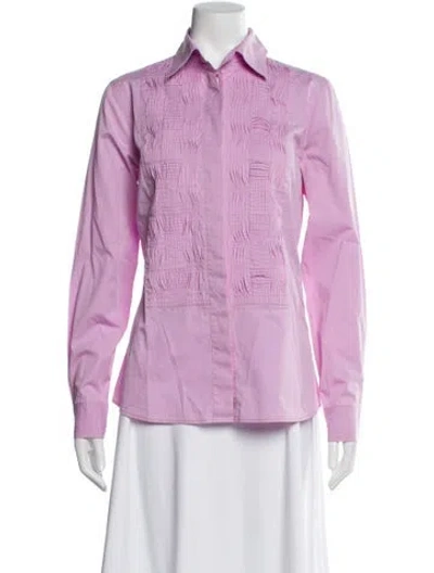 Pre-owned Etro Long Sleeve Blouse In Pink