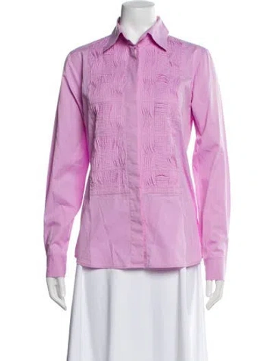 Pre-owned Etro Long Sleeve Blouse In Pink