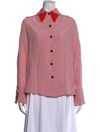 Pre-owned Etro Long Sleeve Blouse In Pink