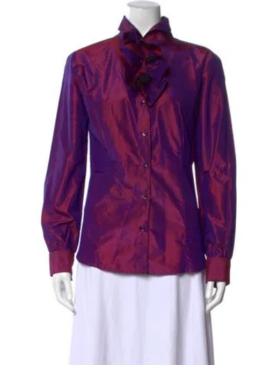 Pre-owned Etro Long Sleeve Blouse In Purple