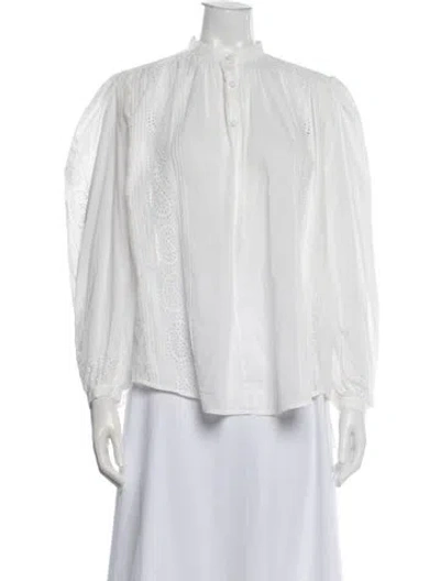 Pre-owned Etro Long Sleeve Blouse In White