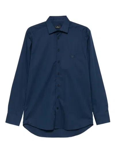 Etro Relaxed Button-down Collar Long Sleeve Shirt In Blue