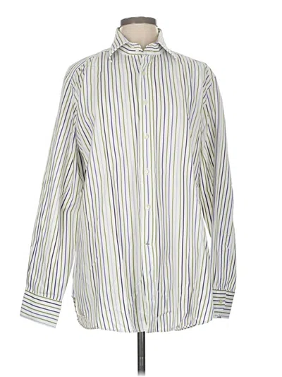 Pre-owned Etro Long Sleeve Button Down Shirt In Silver