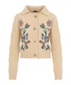 Etro Embroidered Cable-knit Wool And Cashmere-blend Cardigan In Neutral