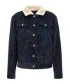 Etro Paisley-print Corduroy Jacket Giubbino In Blue