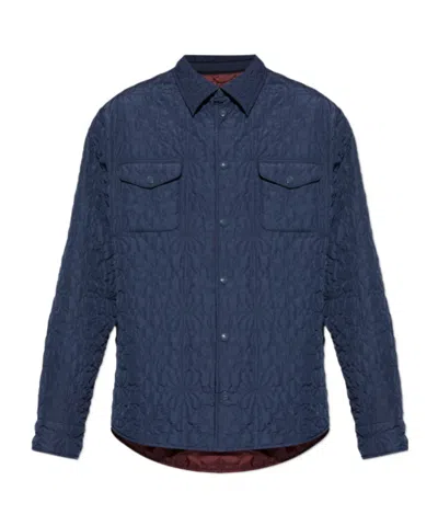 Etro Long Sleeve Casual Jacket In Blue