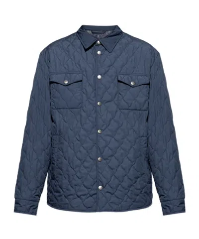 Etro Long Sleeve Casual Jacket In Blue