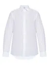 Etro Cotton Jacquard Shirt With Gecko Motif In White