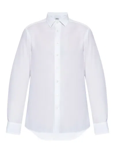 Etro Cotton Jacquard Shirt With Gecko Motif In White
