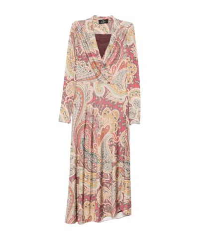 Etro Long Sleeve Dress In Multi