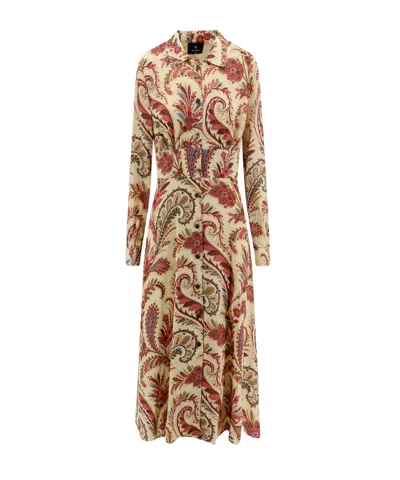 Etro Long Sleeve Dress In Multi
