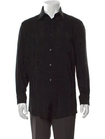 Pre-owned Etro Long Sleeve Dress Shirt In Black