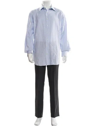 Pre-owned Etro Long Sleeve Dress Shirt In Blue