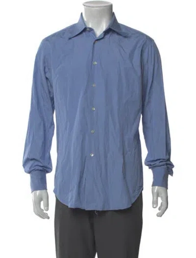 Pre-owned Etro Long Sleeve Dress Shirt In Blue