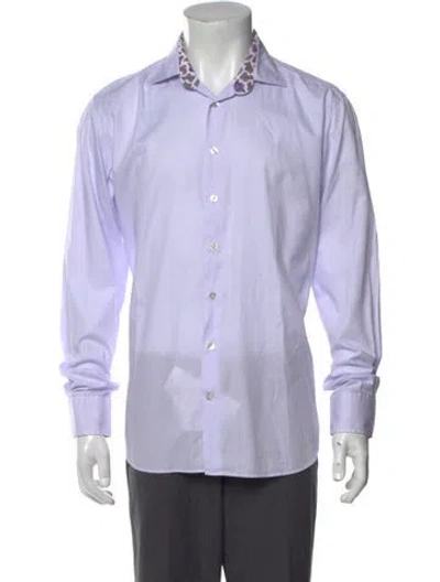 Pre-owned Etro Long Sleeve Dress Shirt In Blue