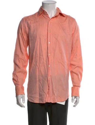 Pre-owned Etro Long Sleeve Dress Shirt In Orange
