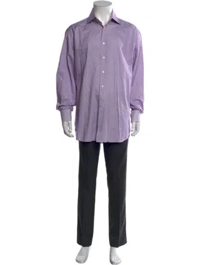Pre-owned Etro Long Sleeve Dress Shirt In Purple