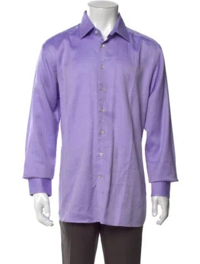 Pre-owned Etro Long Sleeve Dress Shirt In Purple
