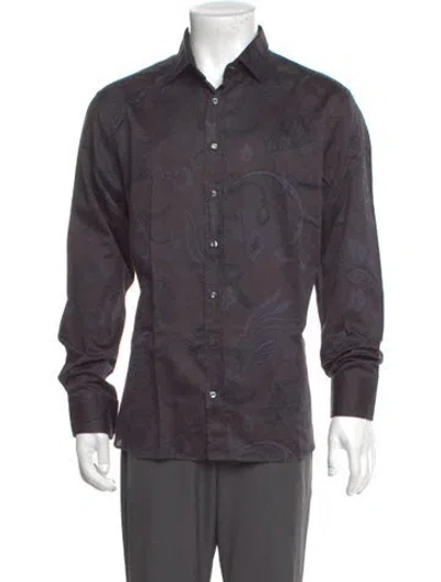 Pre-owned Etro Long Sleeve Dress Shirt W/ Tags In Gray