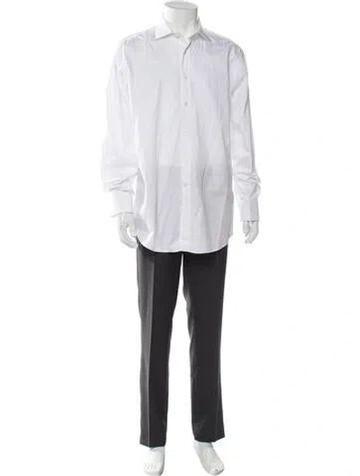 Pre-owned Etro Long Sleeve Dress Shirt In White