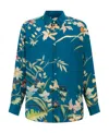 Etro Floral Print Silk Shirt In 250