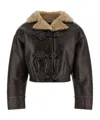 Etro Sheepskin Jacket Featuring Wool Insert In Brown