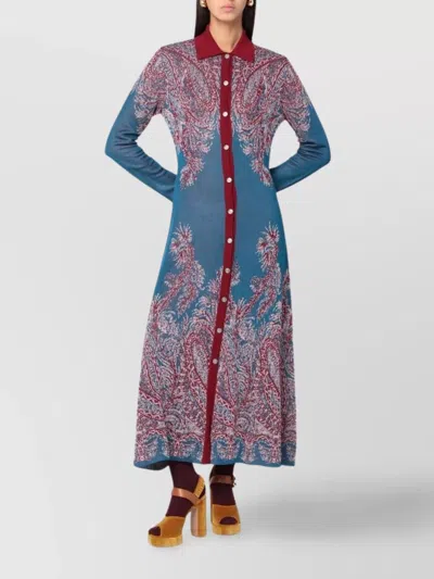 ETRO LONG SLEEVE MAXI LENGTH PAISLEY PATTERN DRESS