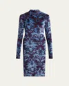 Etro Long-sleeve Midi Dress In Multi