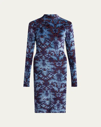 Etro Long-sleeve Midi Dress In Multi