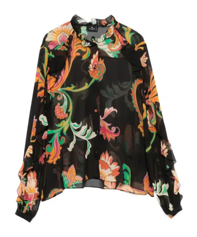 Etro Long Sleeve Shirt In Black