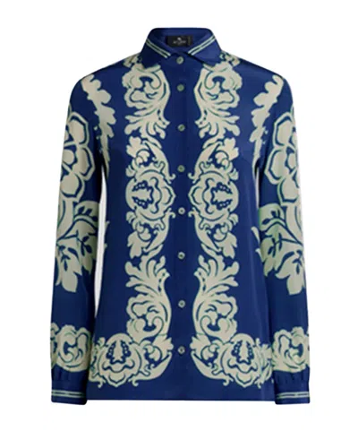 Etro Long Sleeve Shirt In Blue