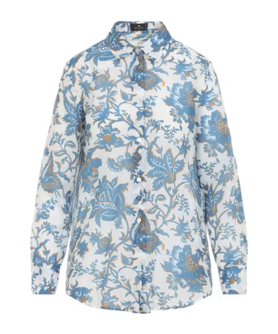 Etro Long Sleeve Shirt In Blue
