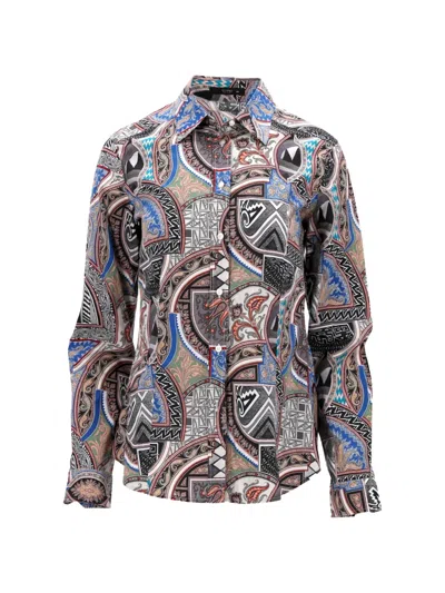 Pre-owned Etro Long-sleeve Shirt In Blue