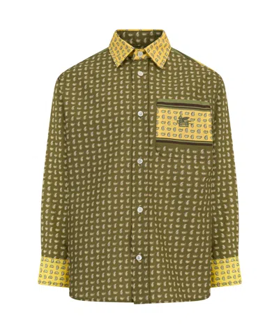 Etro Long Sleeve Shirt In Green