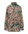 Etro Floral Paisley Print Long Sleeve Silk Top In Multi