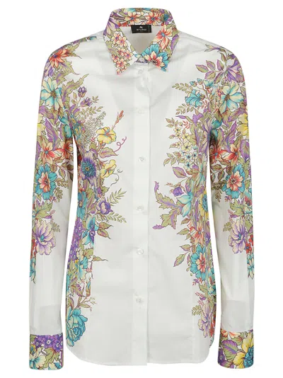 Etro Long Sleeve Shirt In Multicolore